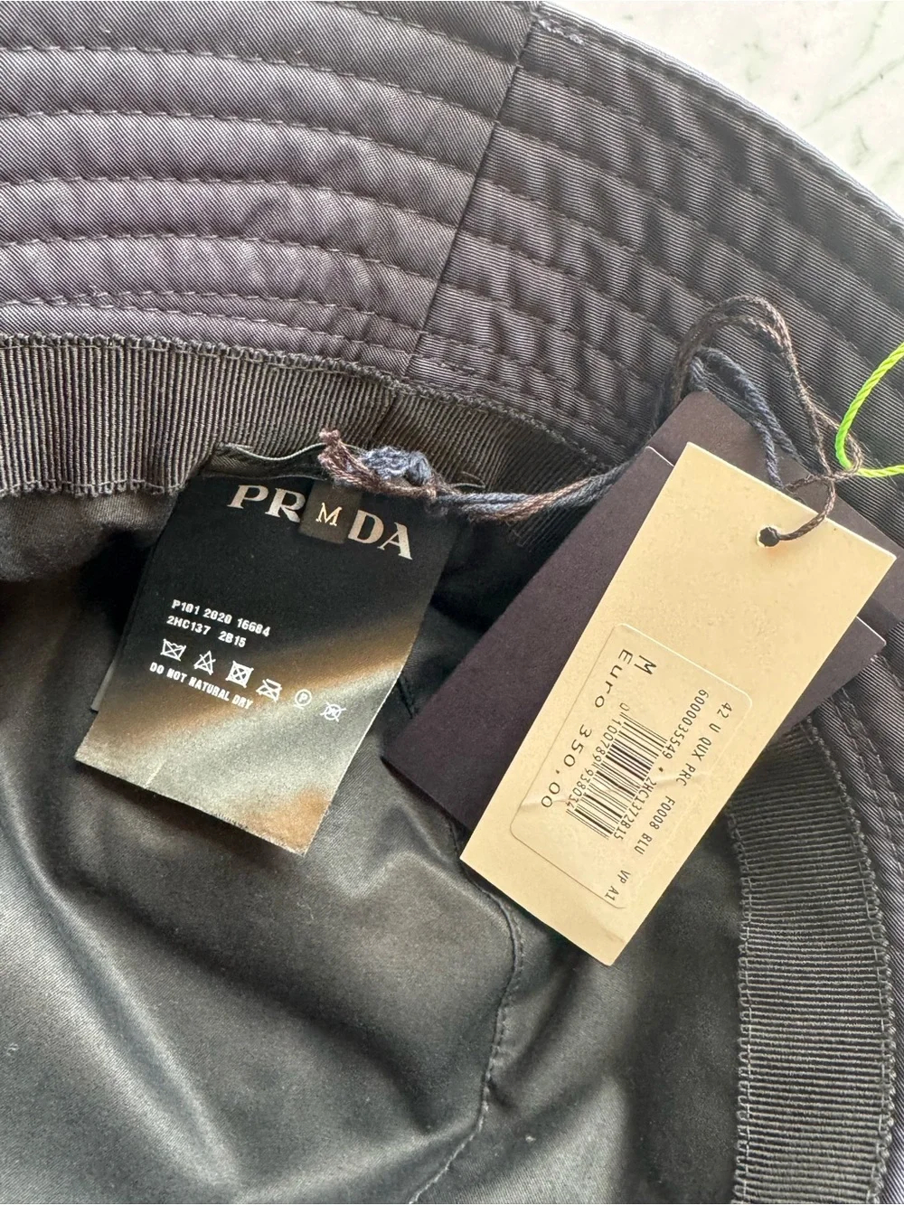 NWT Prada Navy Nylon Bucket Hat